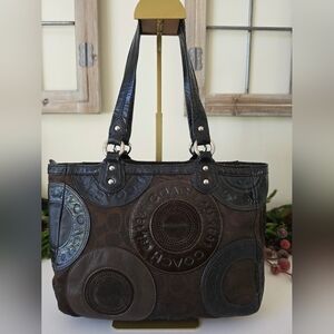 Coach Circle Patchwork Y2K East-West Tote Mixed Leathers